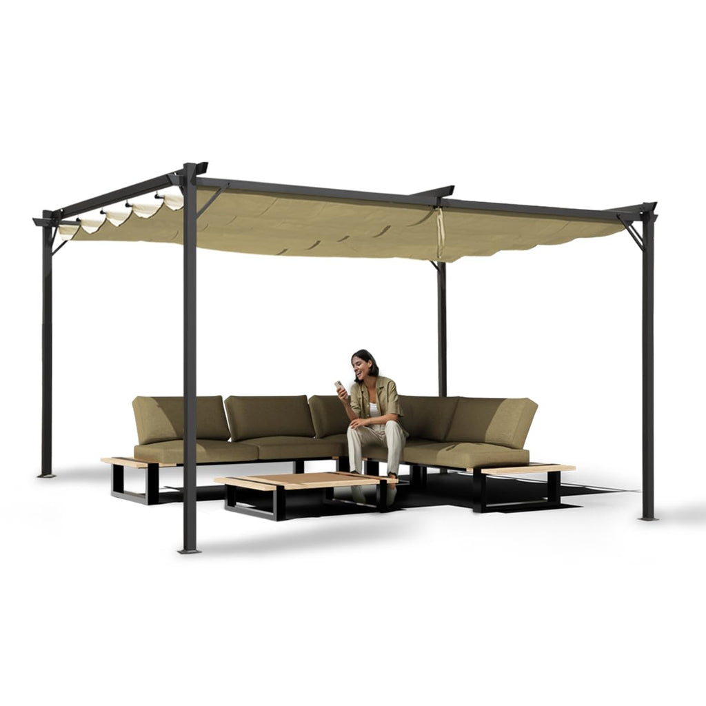 Grindi - Pavillon Garten - Terrassendach - Sonnensegel - Irda II 2,9x3,9m - wasserdichtes & stabiles Sonnenschutz für Terrasse und Freistehender - Gartenpavillon - Terrassendach - Markise