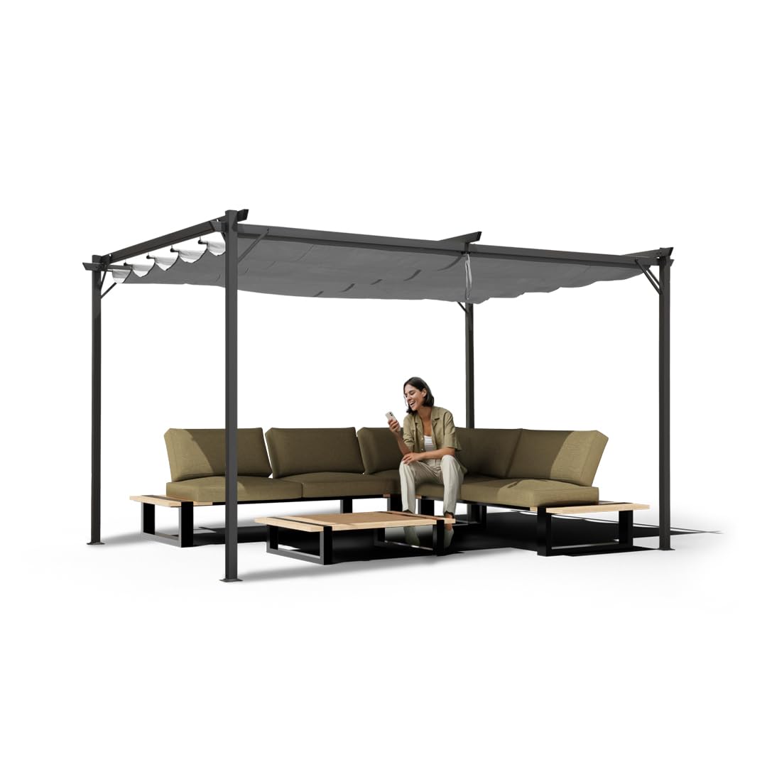 Grindi - Pavillon Garten - Terrassendach - Sonnensegel - Irda II 2,9x3,9m - wasserdichtes & stabiles Sonnenschutz für Terrasse und Freistehender - Gartenpavillon - Terrassendach - Markise