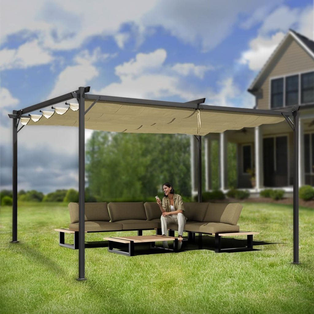 Grindi - Pavillon Garten - Terrassendach - Sonnensegel - Irda II 2,9x3,9m - wasserdichtes & stabiles Sonnenschutz für Terrasse und Freistehender - Gartenpavillon - Terrassendach - Markise