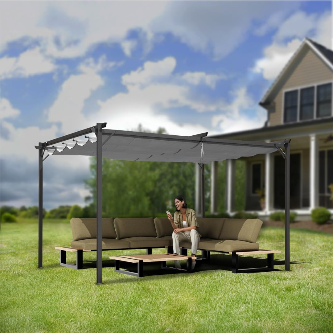 Grindi - Pavillon Garten - Terrassendach - Sonnensegel - Irda II 2,9x3,9m - wasserdichtes & stabiles Sonnenschutz für Terrasse und Freistehender - Gartenpavillon - Terrassendach - Markise