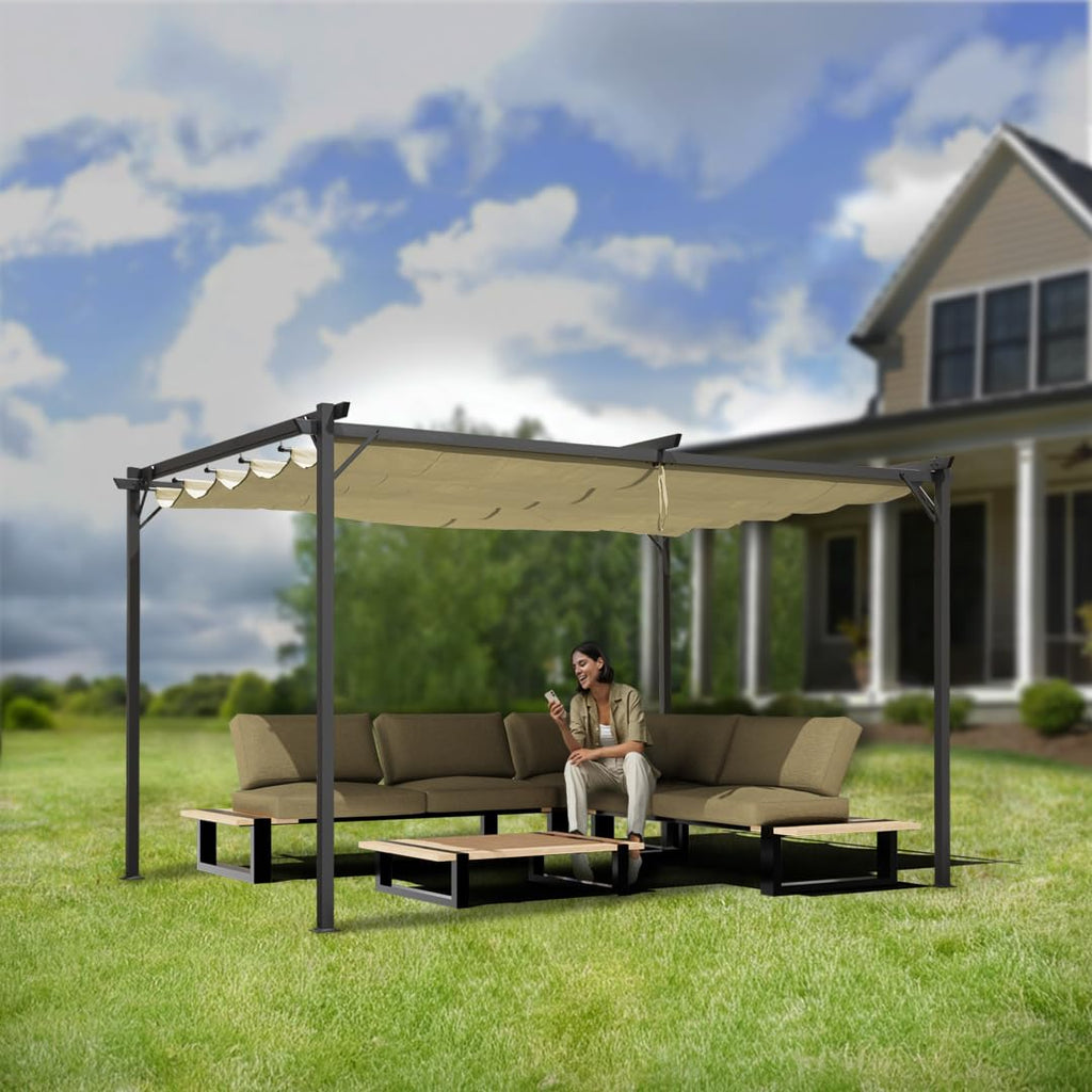 Grindi - Pavillon Garten - Terrassendach - Sonnensegel - Irda II 2,9x3,9m - wasserdichtes & stabiles Sonnenschutz für Terrasse und Freistehender - Gartenpavillon - Terrassendach - Markise
