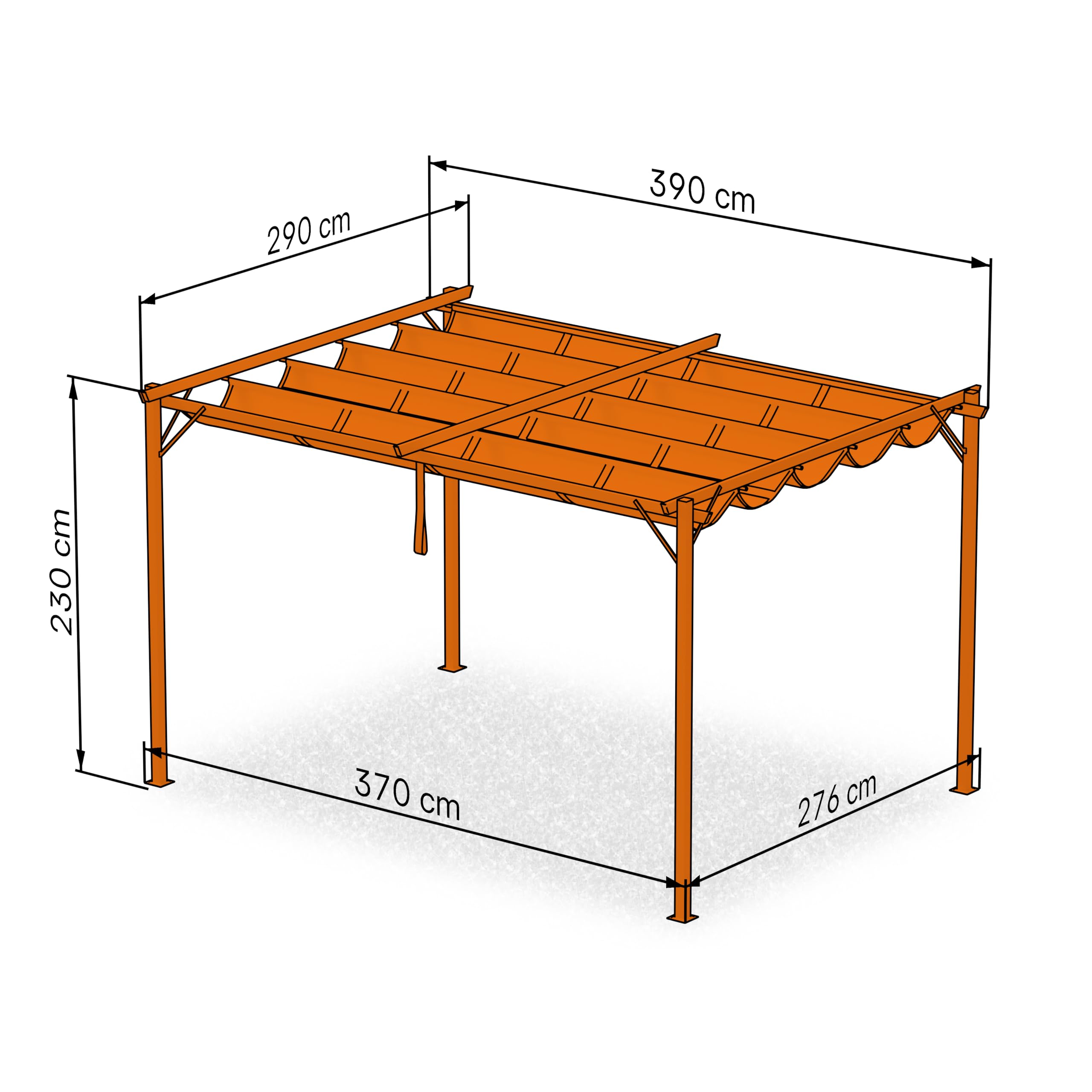Grindi - Pavillon Garten - Terrassendach - Sonnensegel - Irda II 2,9x3,9m - wasserdichtes & stabiles Sonnenschutz für Terrasse und Freistehender - Gartenpavillon - Terrassendach - Markise