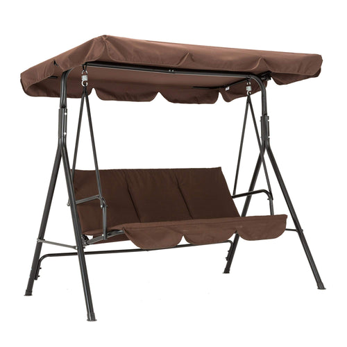 M MCombo 3-Sitzer Hollywoodschaukel, Gartenschaukel mit Verstellbarem Sonnendach, Schaukelbank Outdoor, Gartenliege Wetterfest, 114 x 170 x 155 cm, Grau 8003