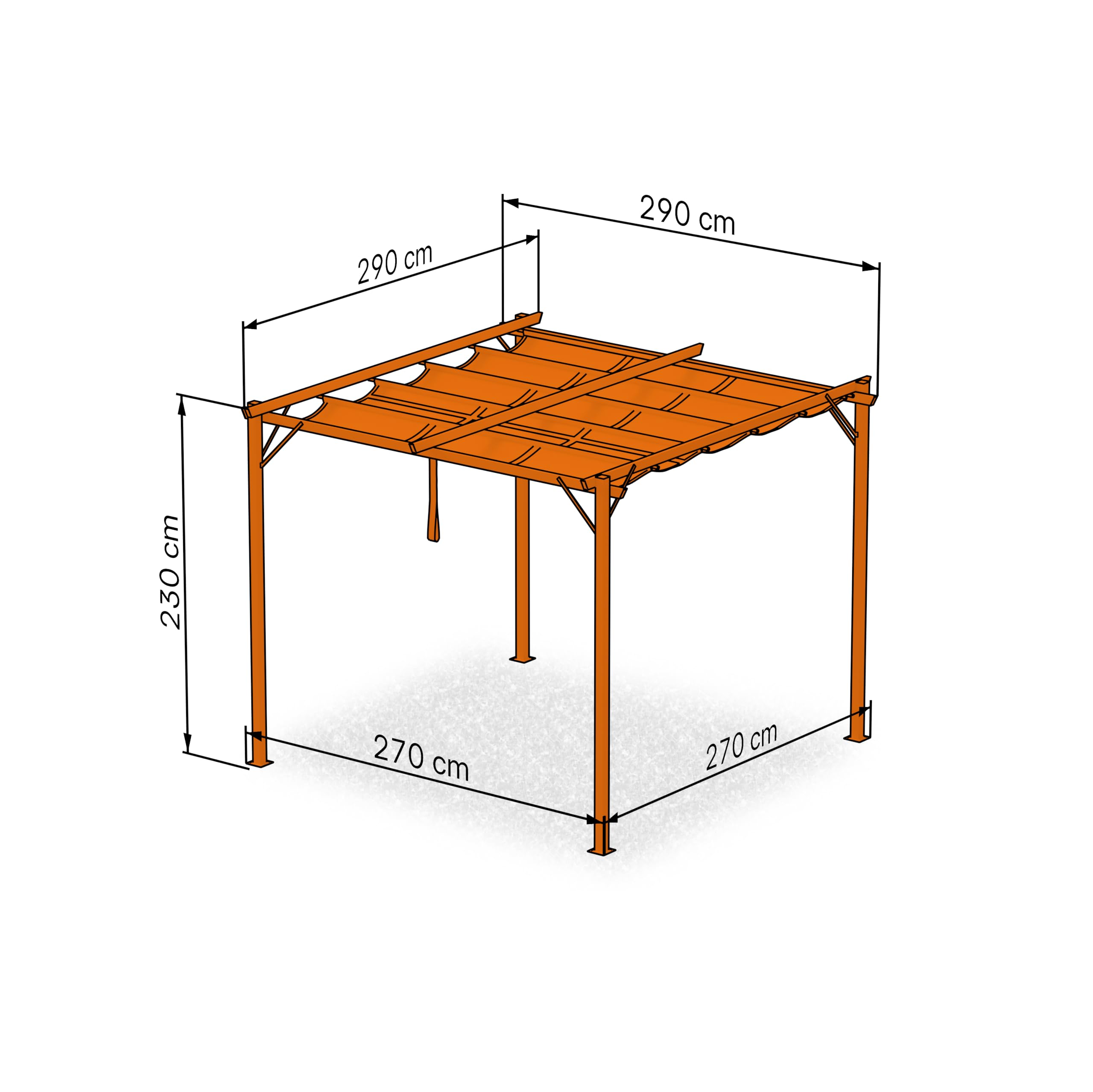 Grindi - Pavillon Garten - Terrassendach - Sonnensegel - Irda II 2,9x3,9m - wasserdichtes & stabiles Sonnenschutz für Terrasse und Freistehender - Gartenpavillon - Terrassendach - Markise