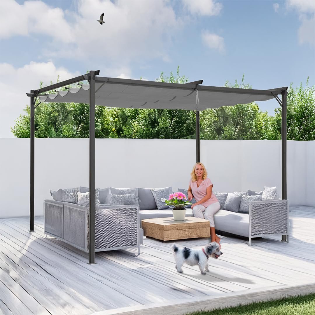 Grindi - Pavillon Garten - Terrassendach - Sonnensegel - Irda II 2,9x3,9m - wasserdichtes & stabiles Sonnenschutz für Terrasse und Freistehender - Gartenpavillon - Terrassendach - Markise